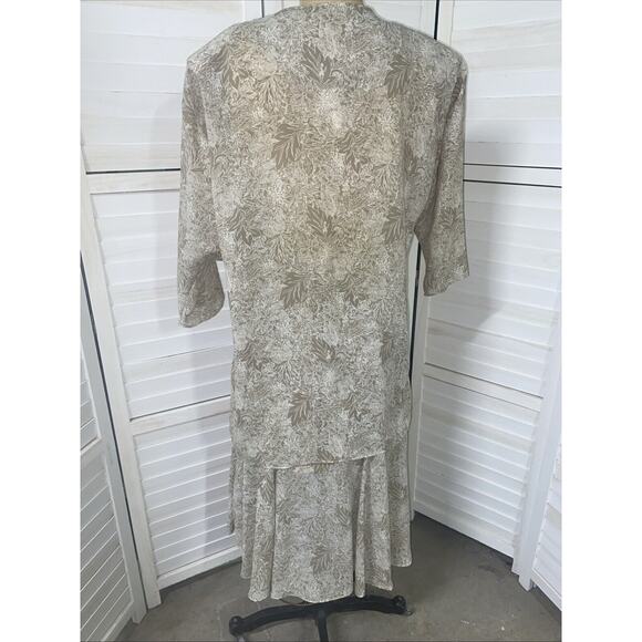 Vintage 80s Miss Oops California 2 Piece Dress Set Skirt Blouse Floral USA Med - Picture 6 of 10